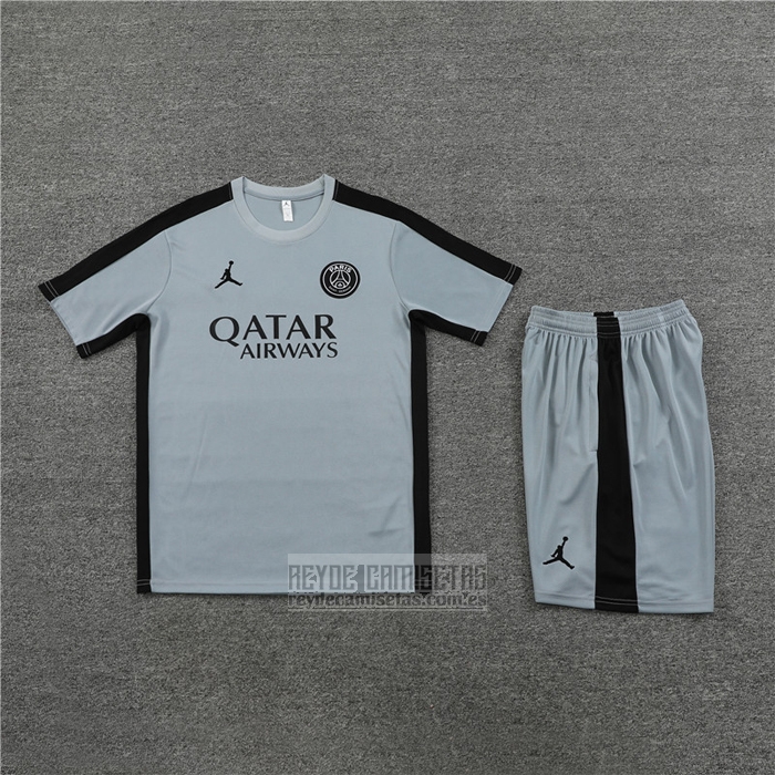 Chandal del Paris Saint-Germain Jordan Manga Corta 2023-2024 Gris - Pantalon Corto